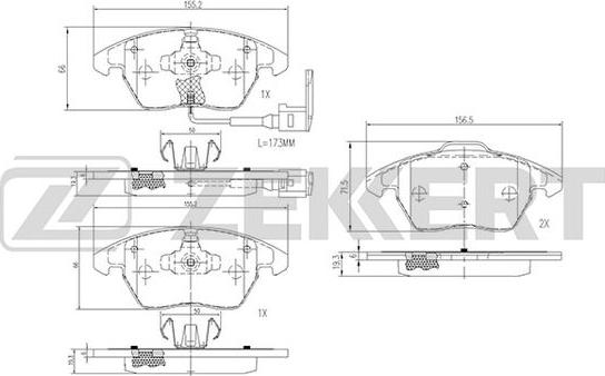 Zekkert BS-1141 - Гальмівні колодки, дискові гальма avtolavka.club