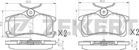 Zekkert BS-1147 - Гальмівні колодки, дискові гальма avtolavka.club