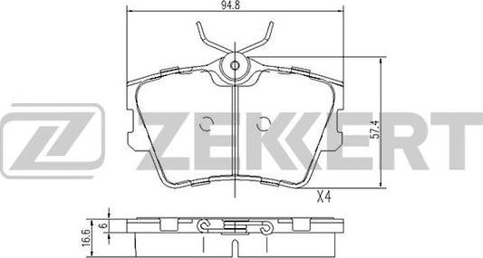 Zekkert BS-1156 - Гальмівні колодки, дискові гальма avtolavka.club