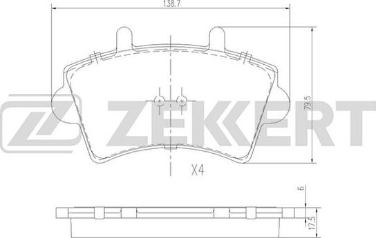 Zekkert BS-1161 - Гальмівні колодки, дискові гальма avtolavka.club