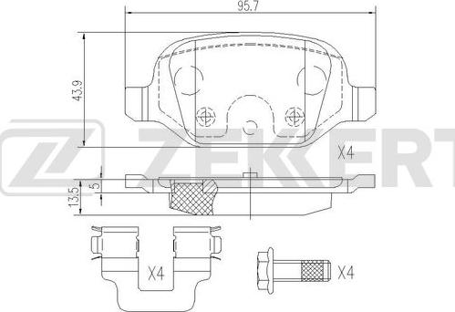 Zekkert BS-1108 - Гальмівні колодки, дискові гальма avtolavka.club