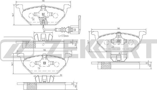 Zekkert BS-1138 - Гальмівні колодки, дискові гальма avtolavka.club