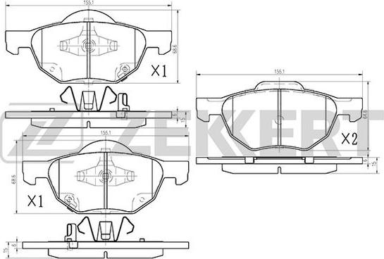 Zekkert BS-1125 - Гальмівні колодки, дискові гальма avtolavka.club