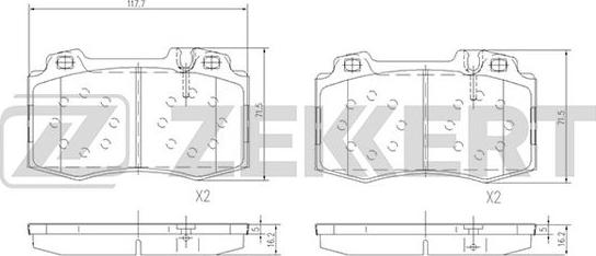 Zekkert BS-1121 - Гальмівні колодки, дискові гальма avtolavka.club