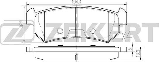 Zekkert BS-1308 - Гальмівні колодки, дискові гальма avtolavka.club