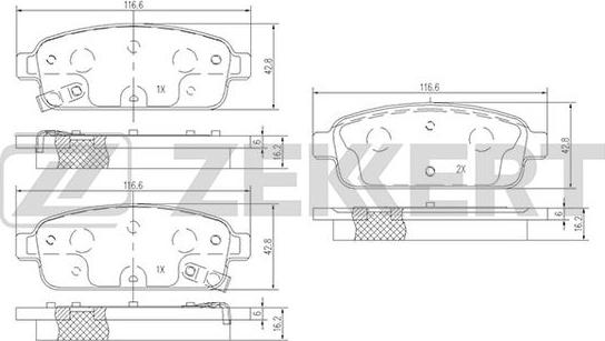 Zekkert BS-1302 - Гальмівні колодки, дискові гальма avtolavka.club