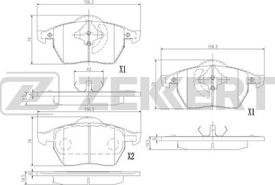 Zekkert BS-1380 - Гальмівні колодки, дискові гальма avtolavka.club