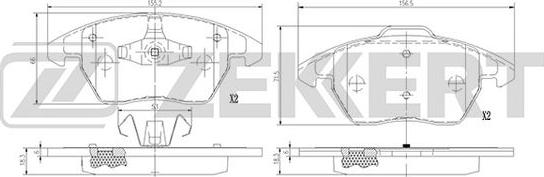 Zekkert BS-1375 - Гальмівні колодки, дискові гальма avtolavka.club