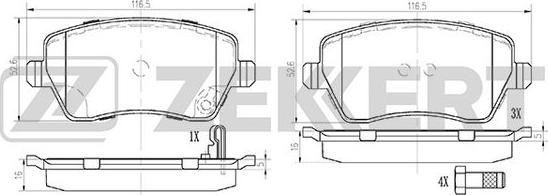 Zekkert BS-1248 - Гальмівні колодки, дискові гальма avtolavka.club