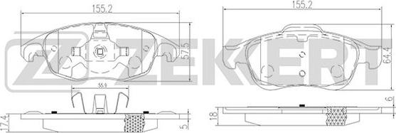 Zekkert BS-1254 - Гальмівні колодки, дискові гальма avtolavka.club