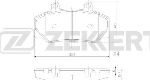 Zekkert BS-3004 - Гальмівні колодки, дискові гальма avtolavka.club