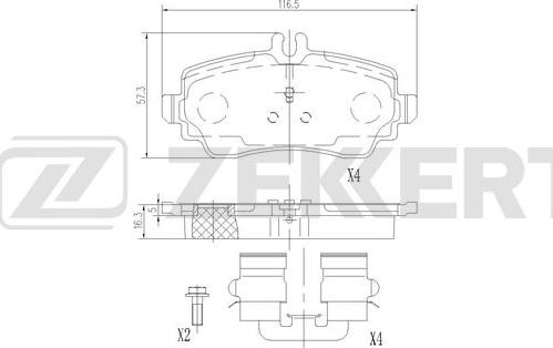 Zekkert BS-3034 - Гальмівні колодки, дискові гальма avtolavka.club