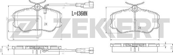 Zekkert BS-2998 - Гальмівні колодки, дискові гальма avtolavka.club