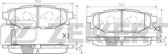 Zekkert BS-2592 - Гальмівні колодки, дискові гальма avtolavka.club