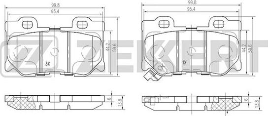 Zekkert BS-2525 - Гальмівні колодки, дискові гальма avtolavka.club