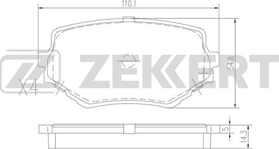 Zekkert BS-2612 - Гальмівні колодки, дискові гальма avtolavka.club