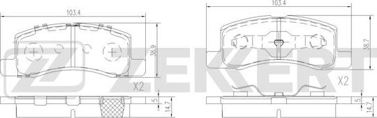 Zekkert BS-2629 - Гальмівні колодки, дискові гальма avtolavka.club