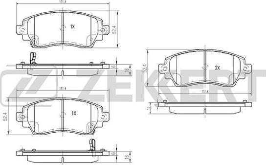 Zekkert BS-2074 - Гальмівні колодки, дискові гальма avtolavka.club