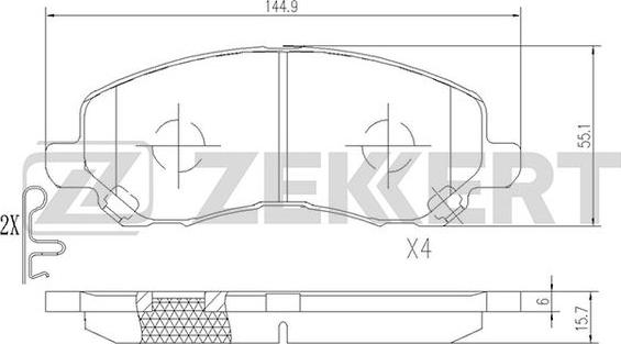 Zekkert BS-2198 - Гальмівні колодки, дискові гальма avtolavka.club