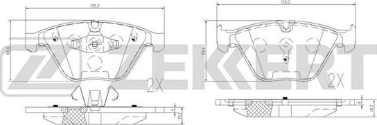 Zekkert BS-2141 - Гальмівні колодки, дискові гальма avtolavka.club