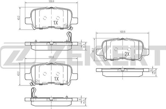 Zekkert BS-2158 - Гальмівні колодки, дискові гальма avtolavka.club