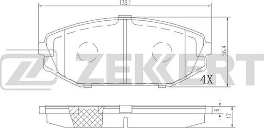 Zekkert BS-2167 - Гальмівні колодки, дискові гальма avtolavka.club