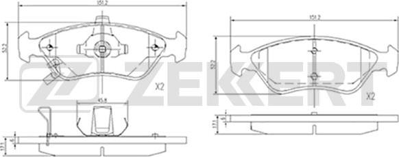 Zekkert BS-2109 - Гальмівні колодки, дискові гальма avtolavka.club