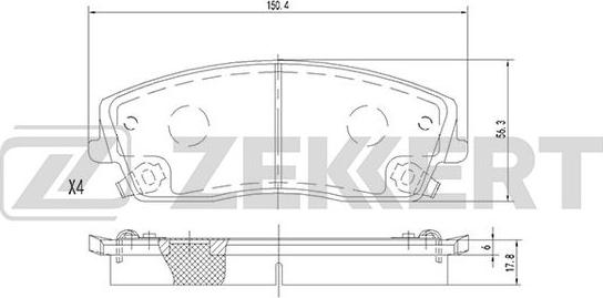 Zekkert BS-2107 - Гальмівні колодки, дискові гальма avtolavka.club