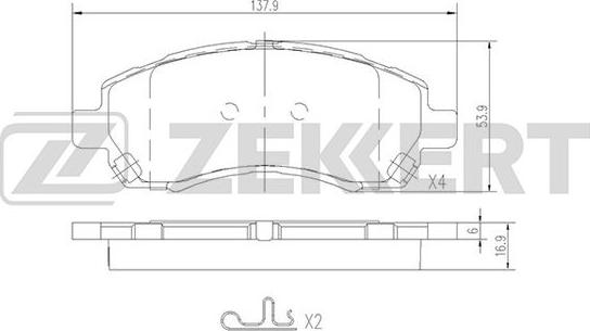 Zekkert BS-2134 - Гальмівні колодки, дискові гальма avtolavka.club