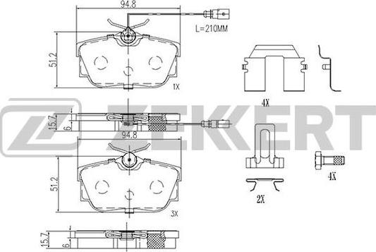 Zekkert BS-2895 - Гальмівні колодки, дискові гальма avtolavka.club