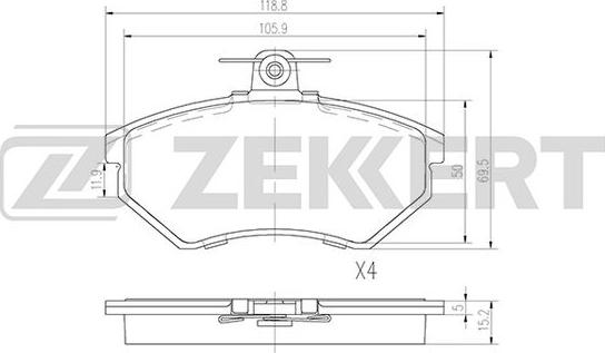 Zekkert BS-2862 - Гальмівні колодки, дискові гальма avtolavka.club