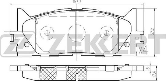 Zekkert BS-2804 - Гальмівні колодки, дискові гальма avtolavka.club