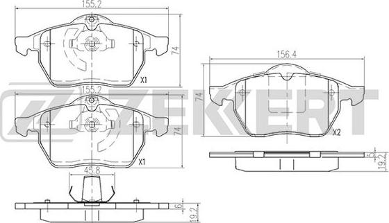 Zekkert BS-2886 - Гальмівні колодки, дискові гальма avtolavka.club