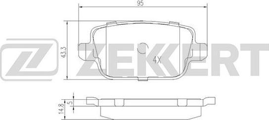 Zekkert BS-2821 - Гальмівні колодки, дискові гальма avtolavka.club