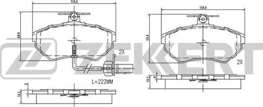 Zekkert BS-2827 - Гальмівні колодки, дискові гальма avtolavka.club