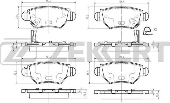 Zekkert BS-2366 - Гальмівні колодки, дискові гальма avtolavka.club