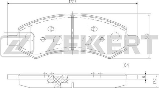 Zekkert BS-2383 - Гальмівні колодки, дискові гальма avtolavka.club