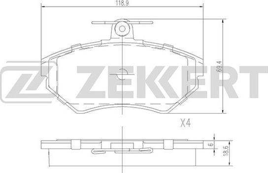 Zekkert BS-2387 - Гальмівні колодки, дискові гальма avtolavka.club