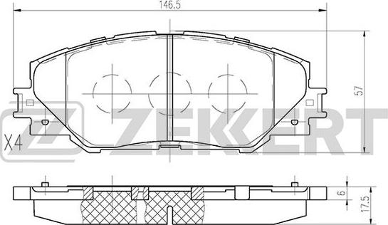 Zekkert BS-2716 - Гальмівні колодки, дискові гальма avtolavka.club