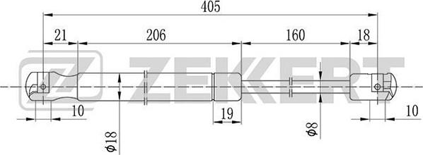 Zekkert GF-1937 - Газова пружина, кришка багажник avtolavka.club