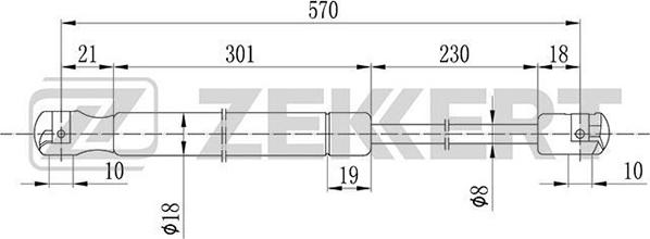 Zekkert GF-1446 - Газова пружина, кришка багажник avtolavka.club