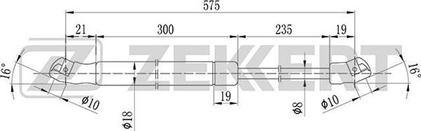 Zekkert GF-1584 - Газова пружина, кришка багажник avtolavka.club