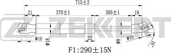 Zekkert GF-1646 - Газова пружина, капот avtolavka.club