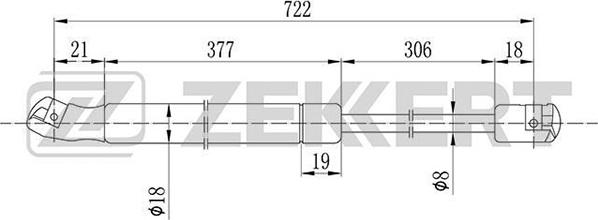 Zekkert GF-1064 - Газова пружина, капот avtolavka.club