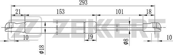 Zekkert GF-1034 - Газова пружина, капот avtolavka.club