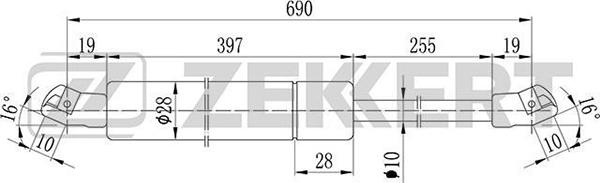 Zekkert GF-1159 - Газова пружина, кришка багажник avtolavka.club