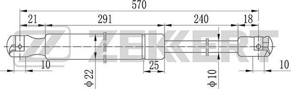 Zekkert GF-1161 - Газова пружина, кришка багажник avtolavka.club