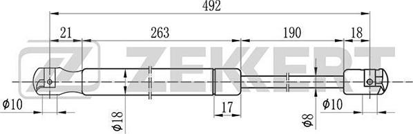 Zekkert GF-1129 - Газова пружина, кришка багажник avtolavka.club