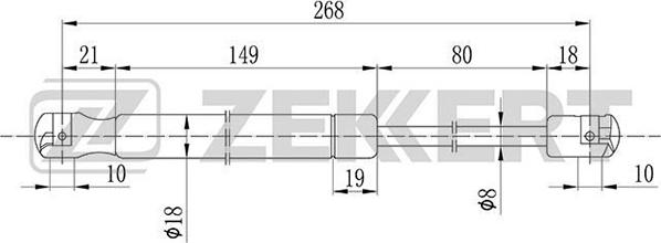 Zekkert GF-1126 - Газова пружина, кришка багажник avtolavka.club