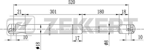 Zekkert GF-1819 - Газова пружина, кришка багажник avtolavka.club